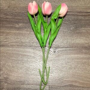 Elegant Pink Tulip Stems - Set of 3